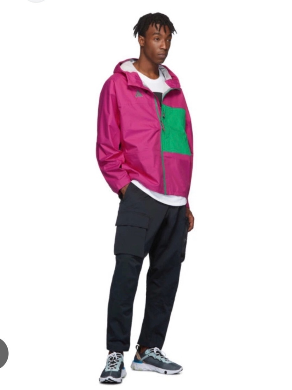 Nike ACG Pink and Green Hooded Windbreaker Jacket